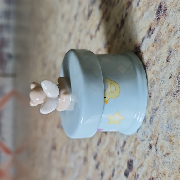 Baby Boy "My First Curl" Porcelain Container - Picture 2 of 5